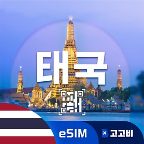 [eSIM] 태국 이심 데이터 무제한 QR코드 발송, 1개, 매일1GB, 5일