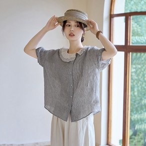 휠렉스 여성 라운드 데일리 캐주얼 블라우스 JT365