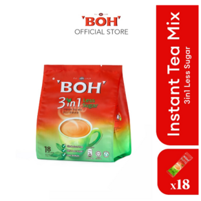 보흐 티 스테비아 잎 BOH 3 in 1 Instant Tea Mix Stevia Leaf Less Suga, 1개, 18개입, 16.5g