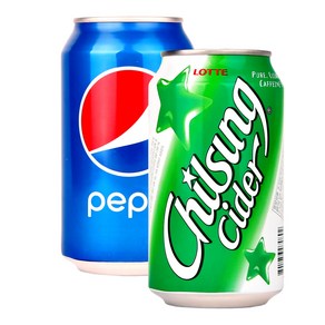 롯데 사이다 355ml x 12p + 펩시 콜라 355ml x 12p, 24개
