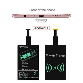 삼성 아이폰 LG 고속 무선 무선 충전기 리시버 지지대 C 마이크로 USB 고속 어댑터 아이폰 삼성 화웨이, [04]Mico USB-B, 1개