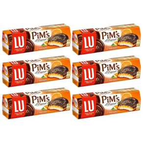 Lu 루 Pims 핌스 오렌지 초콜릿 비스킷 150g 6팩 스펀지 케이크 수입 과자 간식, 6개