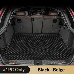 Lutehil 자동차 트렁크 매트 볼보 XC90 7 좌석 16 17 18 19 20 21 22 23 카고 라이너 카펫 액세서리, Black-Beige, 블랙