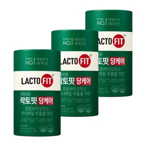 종근당 락토핏 당케어 혈당케어 유산균 1통(60포) + 차가버섯 차 1pc, 3개, 120g, 차가버섯차 1pc