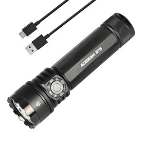 ACEBEAM E75 CRI90 5000K LED 3000 USB-C IP68 손전등 높은 연색성 주백색 플래시 라이트, 1개