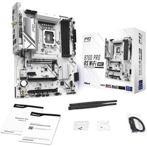 ASRock B760M Po RS 마더보드 DDR5 7200MHz HDMI 디스플레이포트 eDP PCIe Gen5 그래픽 14th 13세대 인텔 코어 프로세서 LGA1700, B760M Po Rs WiFi White