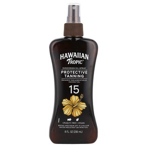 Hawaiian Topic 프로텍티브 태닝 자외선 차단제 오일 스프레이 SPF 15 236ml(8fl oz), HawaiianTopic프로텍티브태닝자외선차단제오일스, 1개, 236ml