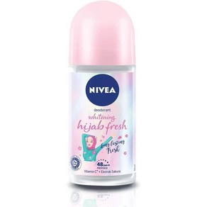 [니베아 데오드란트 일본직구] Nivea 니베아 여성용 제한 데오드란트 롤온 Whitening Hijab Fesh 50ml 해외직송품, 1개