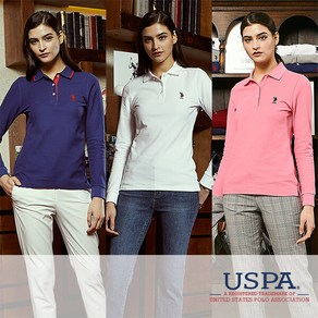 [U.S. POLO ASSN.] USPA 여성 화이트라벨 봄 카라셔츠