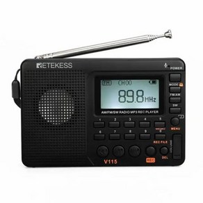 휴대용 컬렉션 RETEKESS V115 라디오 FM AM SW 충전식 단파 배터리 풀 웨이브 USB