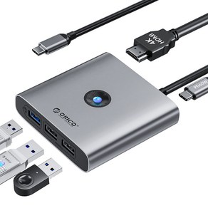 오리코 C타입 USB 3.0 HDMI 4K 기가비트 이더넷 멀티포트 허브 FAX3, FAX3-5P, 1개