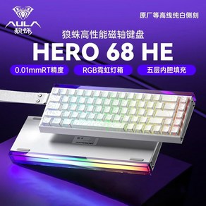 Heo68HE 마그네틱 스위치 RGB 핫 스왑 게임용 기계식 키보드 8K E 스포츠 유선 PC 게이머 키보드 액세서리, White Contou line