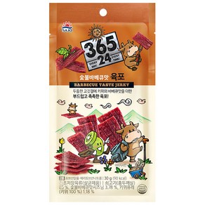 해표 365 24 숯불 바베큐맛 육포, 30g, 6개