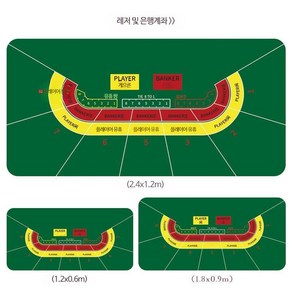 미국 포커 카드 테이블 다이 접이식 보드게임 판 홀덤 바카라, 180x90cmx두께 2mm, 포커 플레이어와 뱅커, 1개