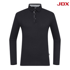 [[JDX] NC 일산] 남성 JDX 23' F/W 시그니쳐 패턴 기모 JQD 제에리 긴팔 티셔츠 X1TLU4401BK