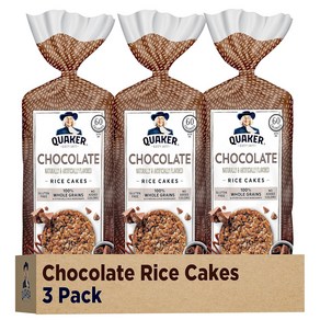 직구 퀘이커 라이스 케이크 홀 그레인 초콜렛 3개x205g Quake Rice Cakes Whole Gain Chocolate 3ct, 205g, 3개