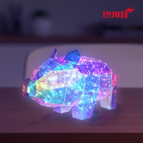 번개표 DIY 셀프 오로라 무드등 만들기 키트 LED 아기 수면등, Lv.5 돼지