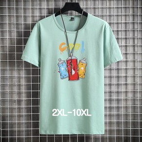 쥬엔리치 4XL~10XL 남자 빅사이즈 반팔 티셔츠 면 라운드 넥 캐쥬얼 남성 루즈핏 여름 티