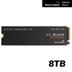 SOI 공식총판 Westen Digital WD BLACK SN850X NVMe 8TB SSD, 1개