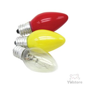 YWSTORE 고추전구 3개입 소켓12MM 10W 촛불등