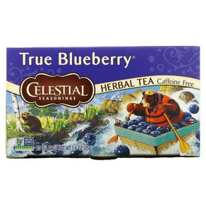 [Celestial Seasonings] 셀레셜 시즈닝스 허브 티 트루 블루베리 카페인 프리 20 티백, 45g, 20개입, 1개