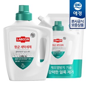 [애경] 랩신 항균 세탁세제 3L +리필 1.5L, 상세 설명 참조, 1개, 상세 설명 참조