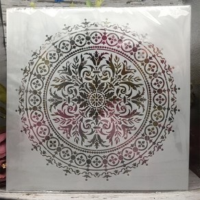 스텐실 도안 30x30cm 기하학 만다라 휠 불교 DIY 레이어링 페인팅 스크랩북 색칠 엠보싱 앨범 장식 템플릿, 1개