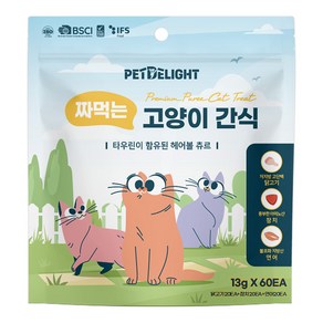 펫딜라이트 츄르 짜먹는 고양이 간식, 1세트, 780g, 닭20p+참치20p+연어20p