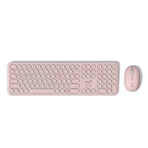 로이체 펜타그래프 무선 키보드 마우스 콤보 세트, 일반형, RMK-5600, Pink