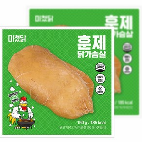 미쳤닭 저염 훈제 닭가슴살, 24개, 150g