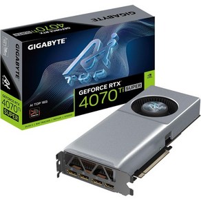 기가바이트 지포스 RTX™ 4070 Ti 슈퍼 AI TOP 16G 그래픽 카드 터보 팬 냉각 시스템 16GB 256비트 GDDR6X GV-N407TSAI TOP-16GD