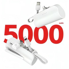 이베리 보조배터리 8핀 c타입 일체형 도킹형 2in1 5000mah, C타입+C타입