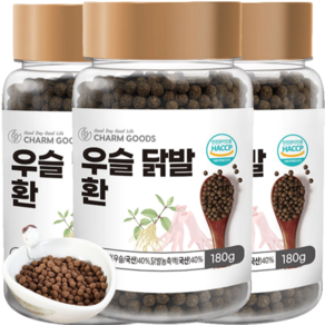 우슬 닭발 환 우슬환 국내산 국산 해썹 인증 HACCP 인정 쇠무릎 뿌리, 4개, 180g