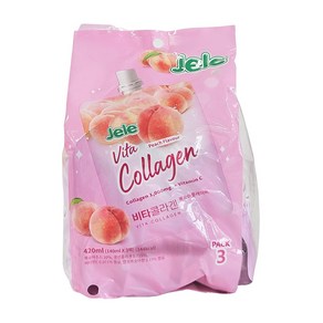 태국 Jele 마시는 비타 콜라겐 복숭아맛 420ml / Vita Collagen Peach Flavou, 1개