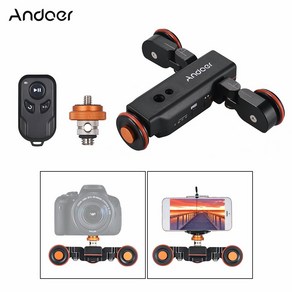 Andoe L4 PRO 전동 카메라 비디오 돌리 스케일 표시 전기 트랙 슬, 블랙, 1개