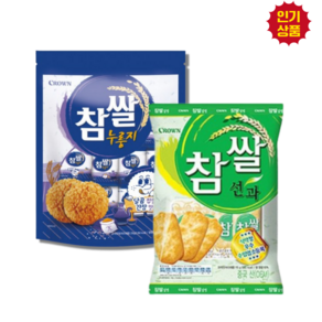 크라운 참쌀 선과 115g 1 누룽지 216g 1 (총2) 쌀과자, 1세트, 331g