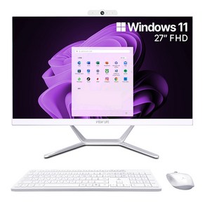 뷰라이프 24형 27형 웹캠 일체형PC 인텔 I7-13 윈도우11 포함 무선키보드마우스 증정, 화이트, 27인치, 512GB, 32GB, WIN11 Po, 터치 X(기본형)