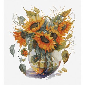 루카스 실십자수 패키지 Vase with Sunflower B7025