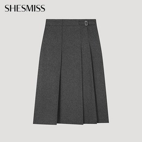 [쉬즈미스(SHESMISS)] [쉬즈미스] 울 혼방 플리츠 벨티드 스커트_SWWSKO42040_MG