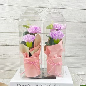어버이날 스승의날 두 송이 비누꽃 카네이션, 퍼플, 2개