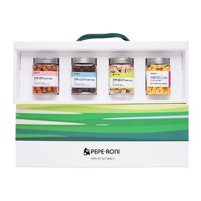 Gift box 페페로니 진짜 시리즈 4개 SET 연어+소고기+닭고기+치즈고구마, 초록빛 들판, 180g, 1개