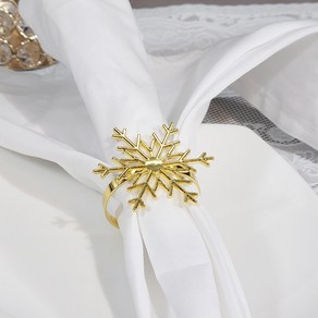 웨딩포 냅킨 링 골드 눈꽃 스노우 Napkin Ring Gold Snow, 1세트, 1개