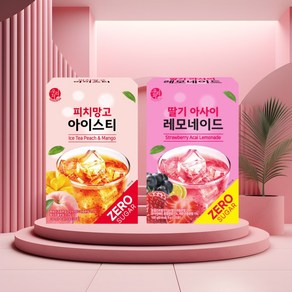 송원 우리차 제로슈가 피치망고 아이스티 20T+딸기 아사이 레모네이드 20T, 100g, 1개, 20개입