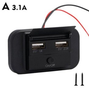 차량용 고속 충전기 시거잭 듀얼 USB 12V 패널 소켓 콘센트 전원 어댑터 캠핑카 캐러밴 액세서리 3.1A 24V, 2) USB 3.1A