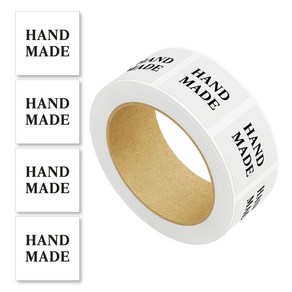 핸드메이드 데코 포장 답례품 롤 스티커 대용량 사각형 30mm, 화이트, 1개