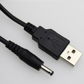 usb 전원 케이블 DC3.5mm-1.35mm, 블랙, 1개