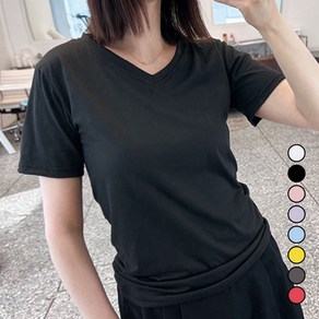 치키코코 1+1 데일리 여성 브이넥 티셔츠 2종 세트 (M~2XL)