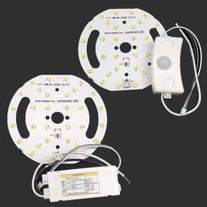 원탑 LED 센서등 직부등 매입등 매랍등 리폼 모듈 15W 삼성칩 기판 안정기 고장 수리 교체 용, 13.LED모듈 주백색+직부안정기 15W, 1개