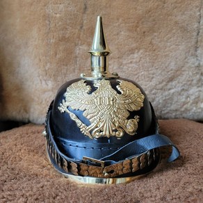 독일 프로이센 스파이크 투구 피클하우바 헬멧 밀리터리 레플리카 소가죽 내피 PICKELHAUBE, 1. 프로이센 보병 헬멧