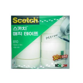 3M 스카치 매직테이프 리필 810R-12 (12mm x 18M), 리필 810R-12 (12mm x 18M) 12개입